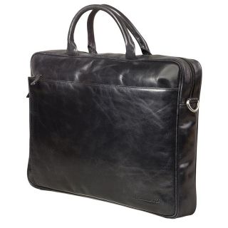 Elegant Black Moroccan Leather Laptop Bag - Premium Quality & Functionality