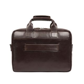 Moroccan Leather Laptop Bag with Multiple Pockets