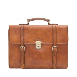 Vintage Hazelnut Leather Laptop Bag | Moroccan Handmade Luxe