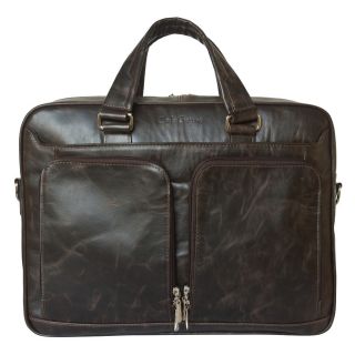 Vintage Chocolate Brown Leather Laptop Bag - Moroccan Leather Crossbody Bag