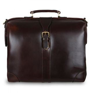 Dark Brown Moroccan Leather Laptop Bag | Stylish & Organized