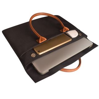 Black Moroccan Leather Laptop Bag - Luxury Handcrafted Design