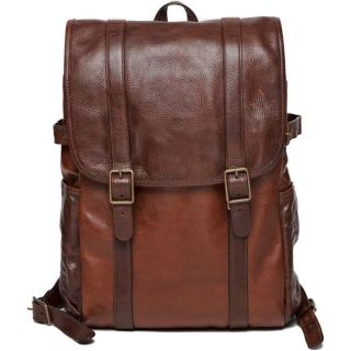 Elegant Moroccan Leather Backpack | Genuine Dark Brown Bag