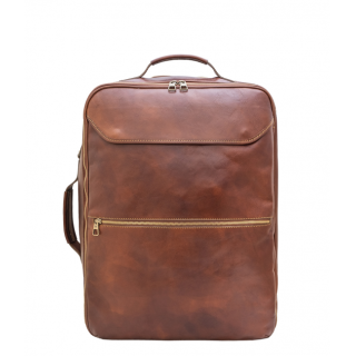 Vintage Brown Moroccan Leather Backpack - Handcrafted Luxury