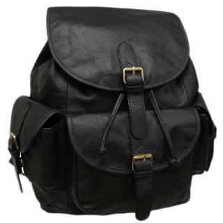 Premium Black Moroccan Leather Backpack - Handcrafted Elegance & Durability