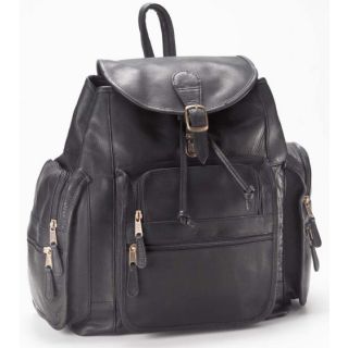 Premium Moroccan Leather Backpack - Handcrafted Black Design