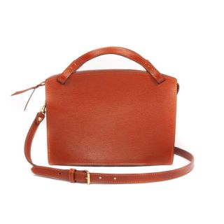 Hazelnut Brown Genuine Leather Handbag - Handcrafted Moroccan Style