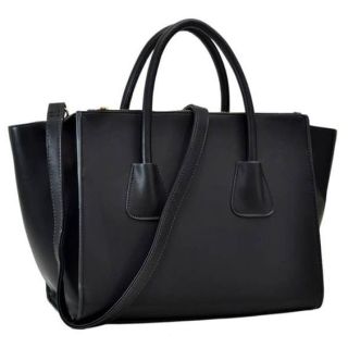 Elegant Moroccan Leather Black Handbag with Premium Craftsmanship