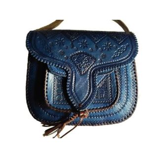 Luxurious Moroccan Leather Handbag - Elegant and Durable with Spacious Compartments