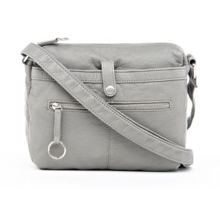 Elegant Gray Moroccan Leather Handbag with Vintage Design