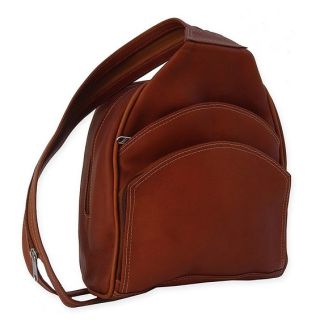 Mahogany Leather Handbag with Multiple Pockets