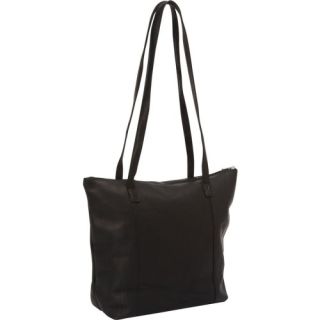 Luxury Moroccan Black Leather Handbag with Multiple Pockets