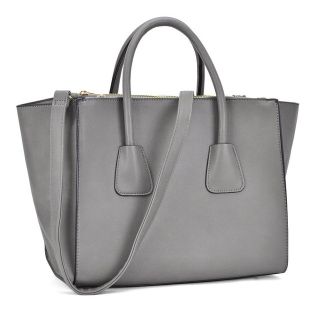 Gray Moroccan Leather Shoulder Bag - Handcrafted Luxury Handbag