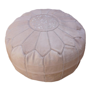Moroccan Leather Pouf - Handcrafted Genuine Leather Seating