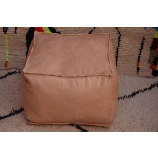 Moroccan Leather Square Poufs - Marrakech Crafted Luxe Seating