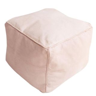 Baby Pink Leather Moroccan Pouf | Cozy Handmade Square Pouf