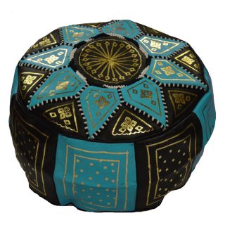 Moroccan Leather Pouf | Handcrafted Genuine Leather Seating