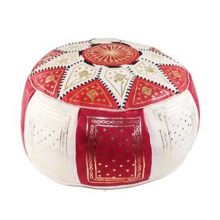 Handcrafted Moroccan Leather Pouf | Genuine Leather Seating