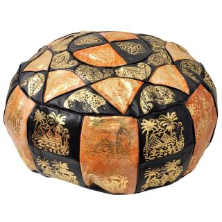 Moroccan Handmade Leather Pouf | Premium Quality & Customizable