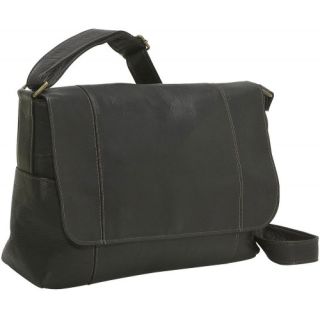 Pebble Black Moroccan Leather Messenger Bag for Stylish Organization.