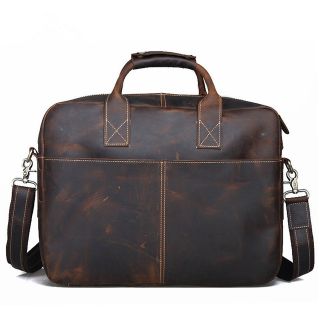 Authentic Brown Moroccan Leather Messenger Bag - Stylish & Durable Organizer