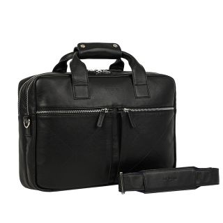 Black Leather Handcrafted Messenger Bag | Moroccan Stylish Design
