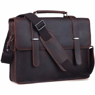 Burgundy Moroccan Leather Messenger Bag - Stylish & Durable Choice
