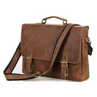 Dark Tan Moroccan Leather Messenger Bag