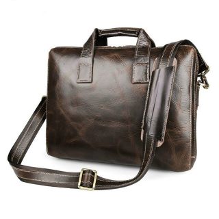 Brown Leather Moroccan Messenger Bag - Handcrafted Vintage Style