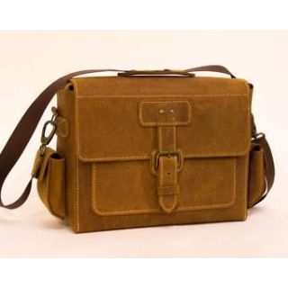 Mustard Leather Messenger Bag - Stylish Moroccan Design