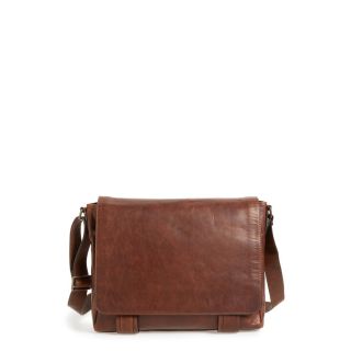 Luxurious Dark Tan Leather Messenger Bag | Handcrafted by Fez Tanneries