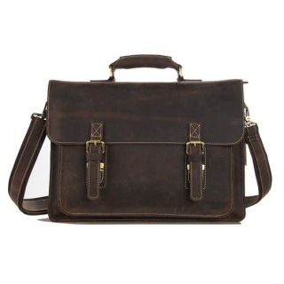Handmade Distressed Dark Brown Moroccan Leather Messenger Bag