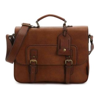 Dark Tan Leather Moroccan Messenger Bag - Handcrafted Design for Organization & Style