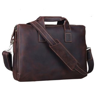 Vintage Brown Leather Messenger Bag | Premium Moroccan Craftsmanship