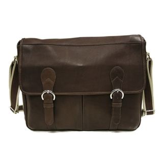 Dark Brown Leather Messenger Bag with Multiple Pockets | Fez Tanneries