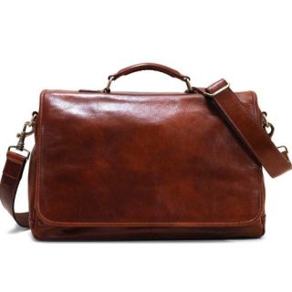 Vintage Brown Moroccan Leather Messenger Bag with Spacious Compartments