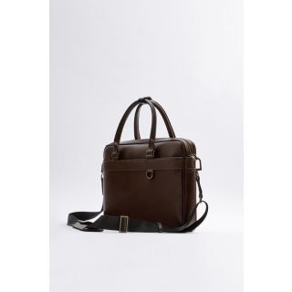 Brown Leather Handmade Messenger Bag from Fez, Morocco