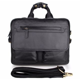 Handmade Black Leather Moroccan Messenger Bag | Stylish & Durable