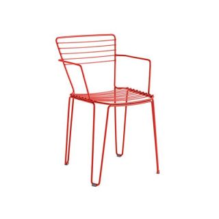 Moroccan Red Metal Chair with Arm Support