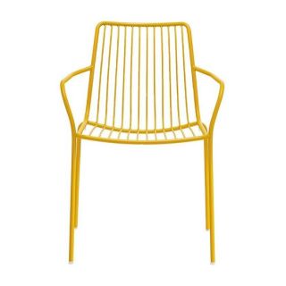 Vibrant Yellow Moroccan Metal Chair - Hand-Forged Indoor & Outdoor Furniture