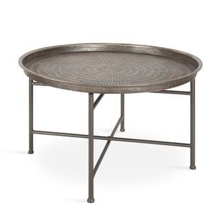 Traditional Moroccan Handcrafted Aluminum Tray Table - Metal Tables 075
