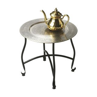 Metal Moroccan Handmade Serving Tray Table