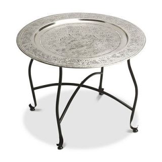 Metal Moroccan Side Table and Serving Tray