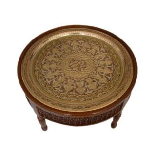 Handmade Exotic Metal Serving Tray - Moroccan Crafted Table