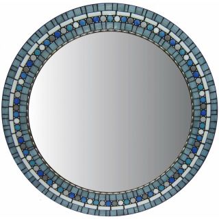 Handcrafted Round Moroccan Teal Tile Mosaic Mirror