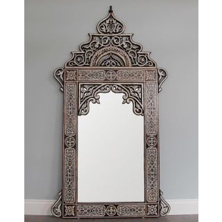 Rectangular Moroccan Metal Mirror with Intricate Designs