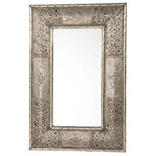 Moroccan Metal Mirror with Engraved Designs - Handmade and Stylish