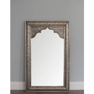 Vintage Moroccan Metal Mirror with Handcrafted Antique Metal Frame