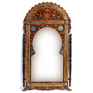 Geometric Moroccan Mirror with Hand-Painted Details