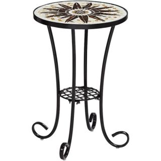 Moroccan Mosaic Bistro Side Table - Geometric Design